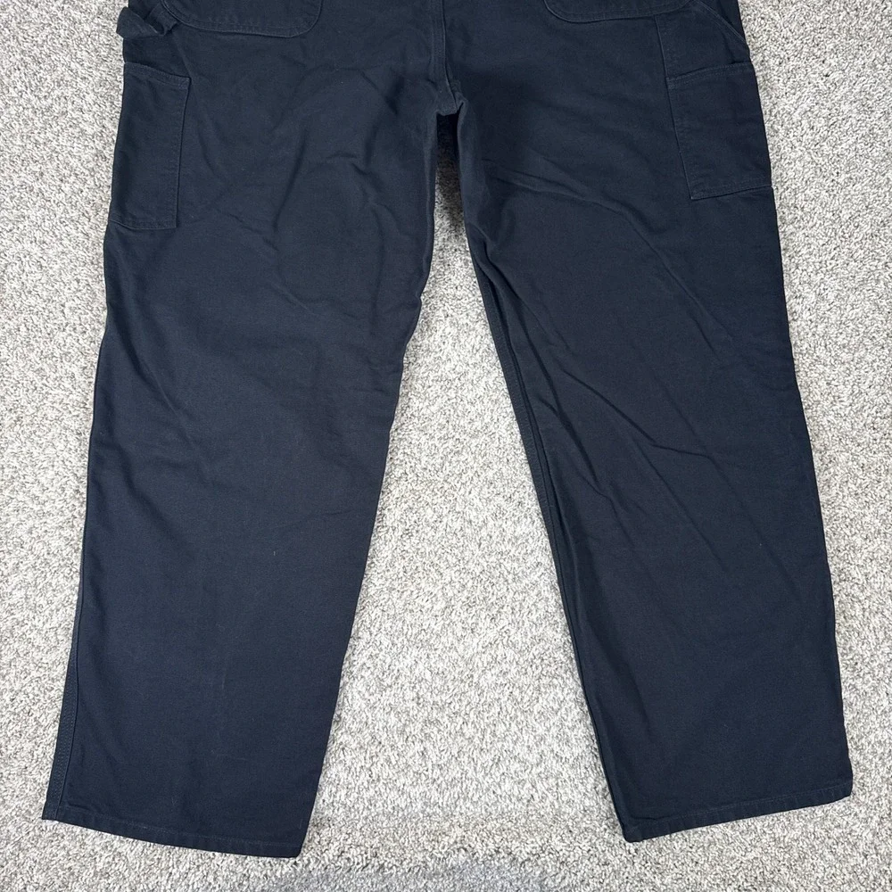 Carhartt Pants Mens 44x32 Black Loose Fit Canvas Carpenter Utility B11‎ BLK Work